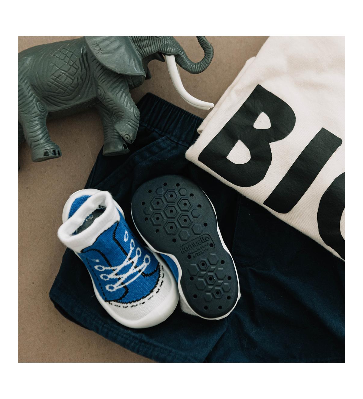 Komuello Infant Girl Boy Breathable Washable Non-Slip Sock Shoes Sneakers -- Blue