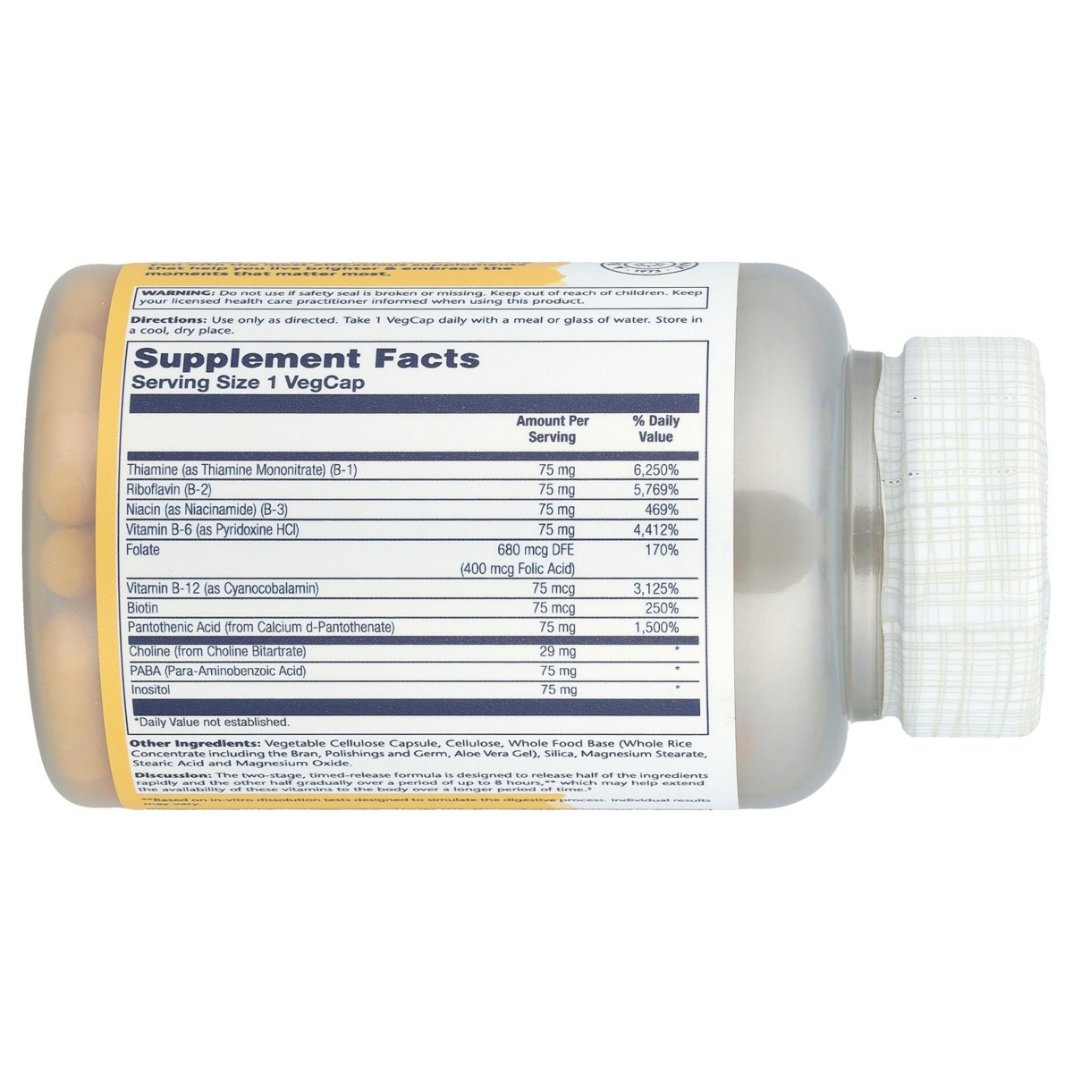 Solaray Vitamin B-Complex 75 Timed-Release - VegCaps - Assorted Pre-pack (See Table 9