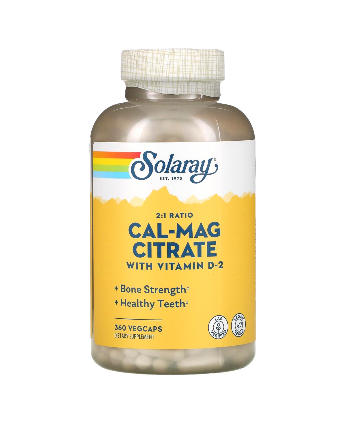 Cal-Mag Citrate with Vitamin D2 2:1 Ratio - 360 VegCaps - Assorted Pre-pack (See Table
