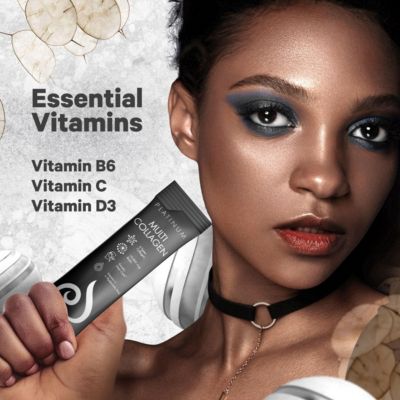 Multi Collagen and Biotin 10,000 mcg + Vitamin C, B6 & D3, Keratin, Hyaluronic Acid, Amino Acids, 5 Types Collagen – 30 Powder Packets