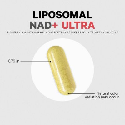 Liposomal NAD+ Ultra Supplement - 500 mg NAD+ Quercetin, Betaine Anhydrous, Vitamin B12 Methylcobalamin, Trans-Resveratrol, 90 Capsules