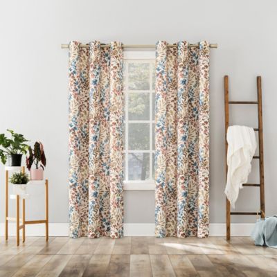 Amelie Botanical Print Room Darkening Grommet Curtain Panel