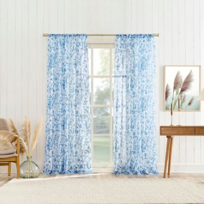 Ambree Vintage like Floral Sheer Rod Pocket Curtain Panel
