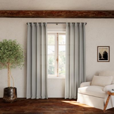 Cotton Blend Button Tab Top Curtain