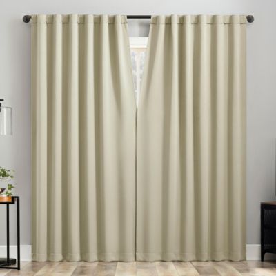 Aria Magnetic Closure Theater Grade 100% Blackout Back Tab Curtain Panel Pair