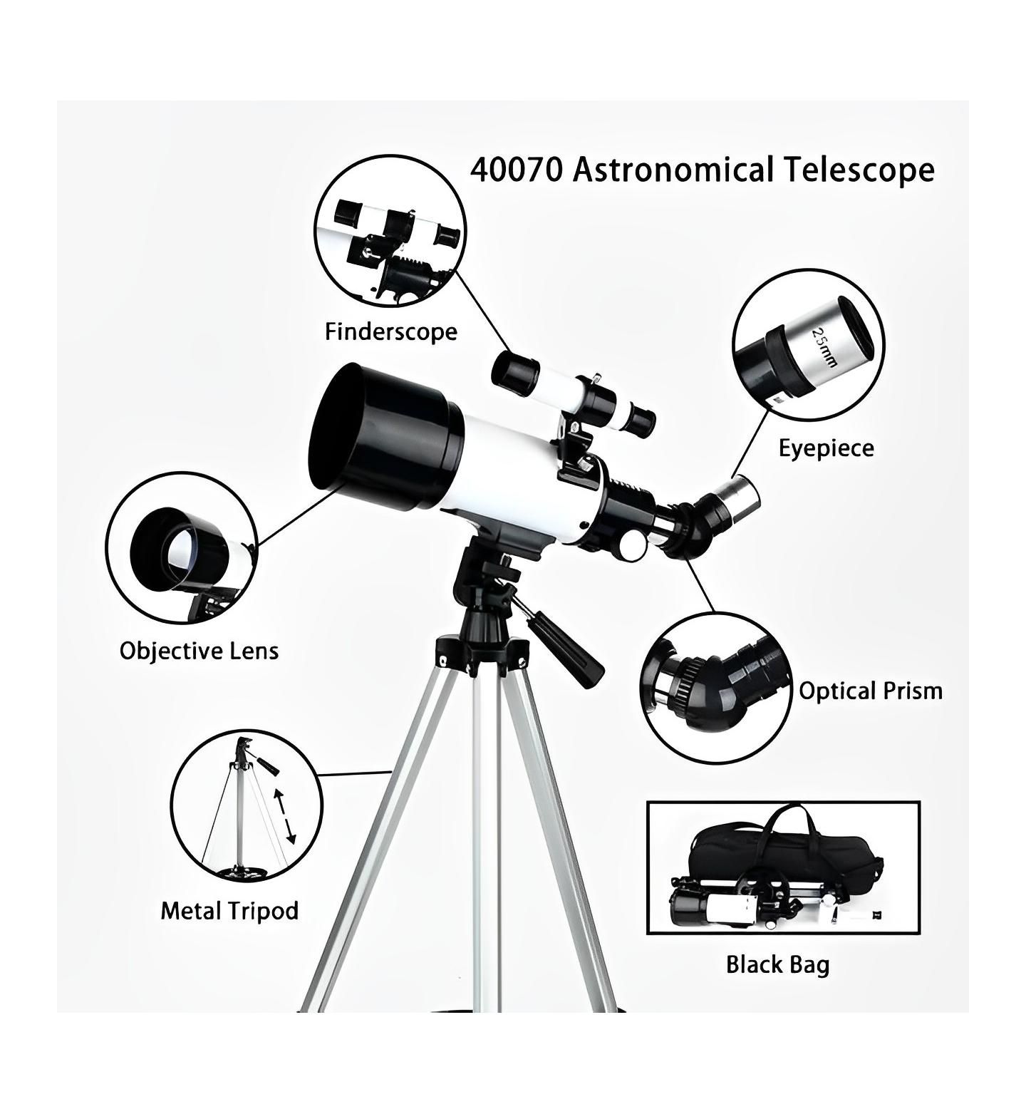 Детская игрушка SUGIFT Telescope 70mm Aperture 400mm Az Mount Beginner-Friendly Astronomy Telescope, Ages 5+ — фото 5