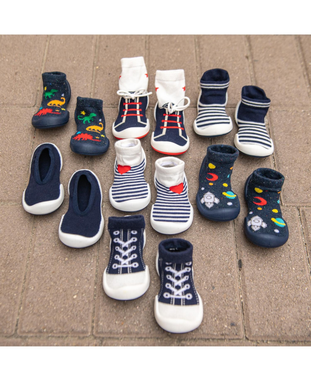 Komuello Infant Girl Boy Breathable Washable Non-Slip Sock Shoes Sneakers -- Navy