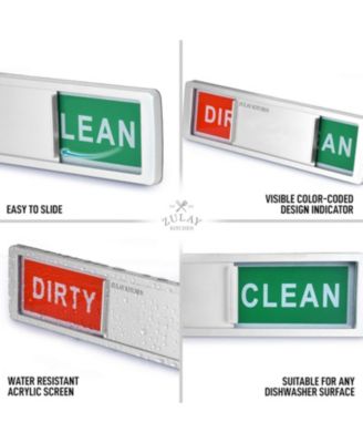 Dishwasher Clean Dirty Magnet Sign - For Stainless Steel & Other Magnetic Surfaces