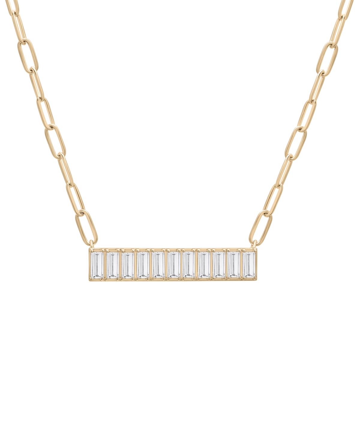 Audrey by Aurate Nano Emerald Color Baguette Bar Pendant Necklace (1 ct. t.w.) in Gold Vermeil, 17