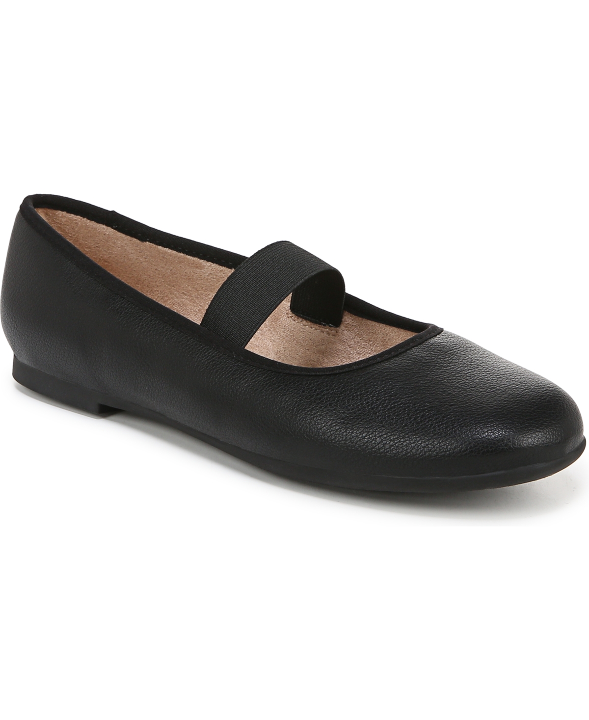 Brilliant May Jane Ballet Flats - Black Faux Leather