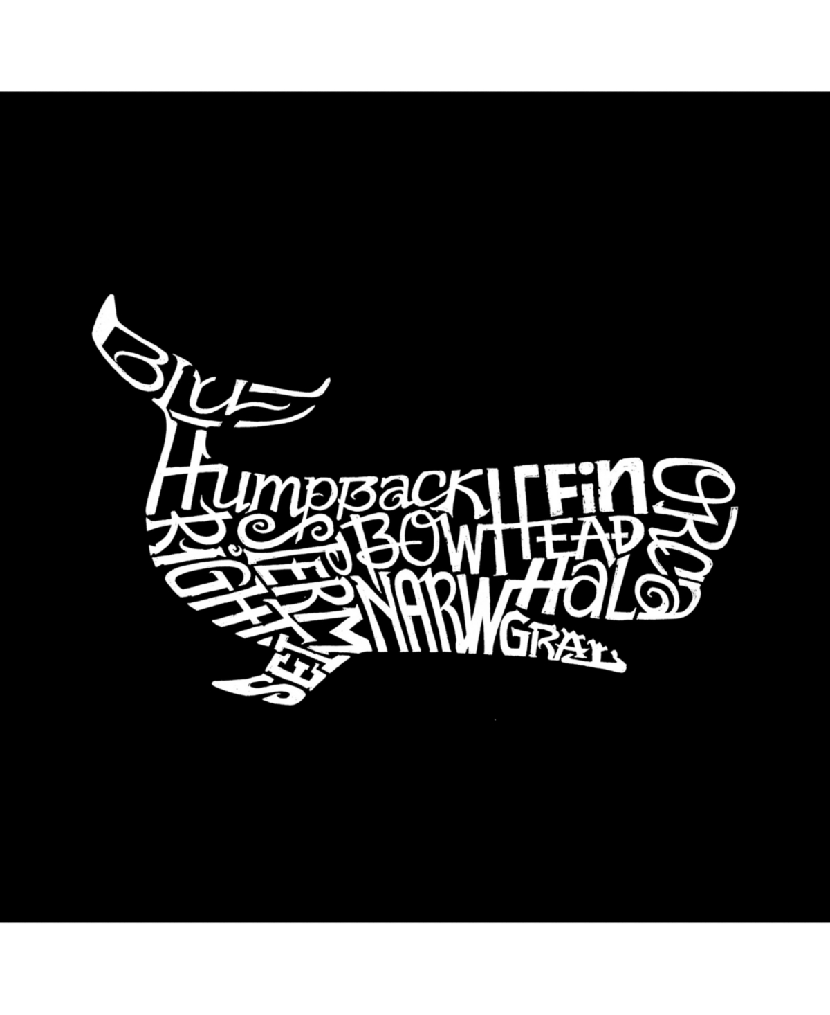 La Pop Art Boys Word Art T-shirt - Humpback Whale