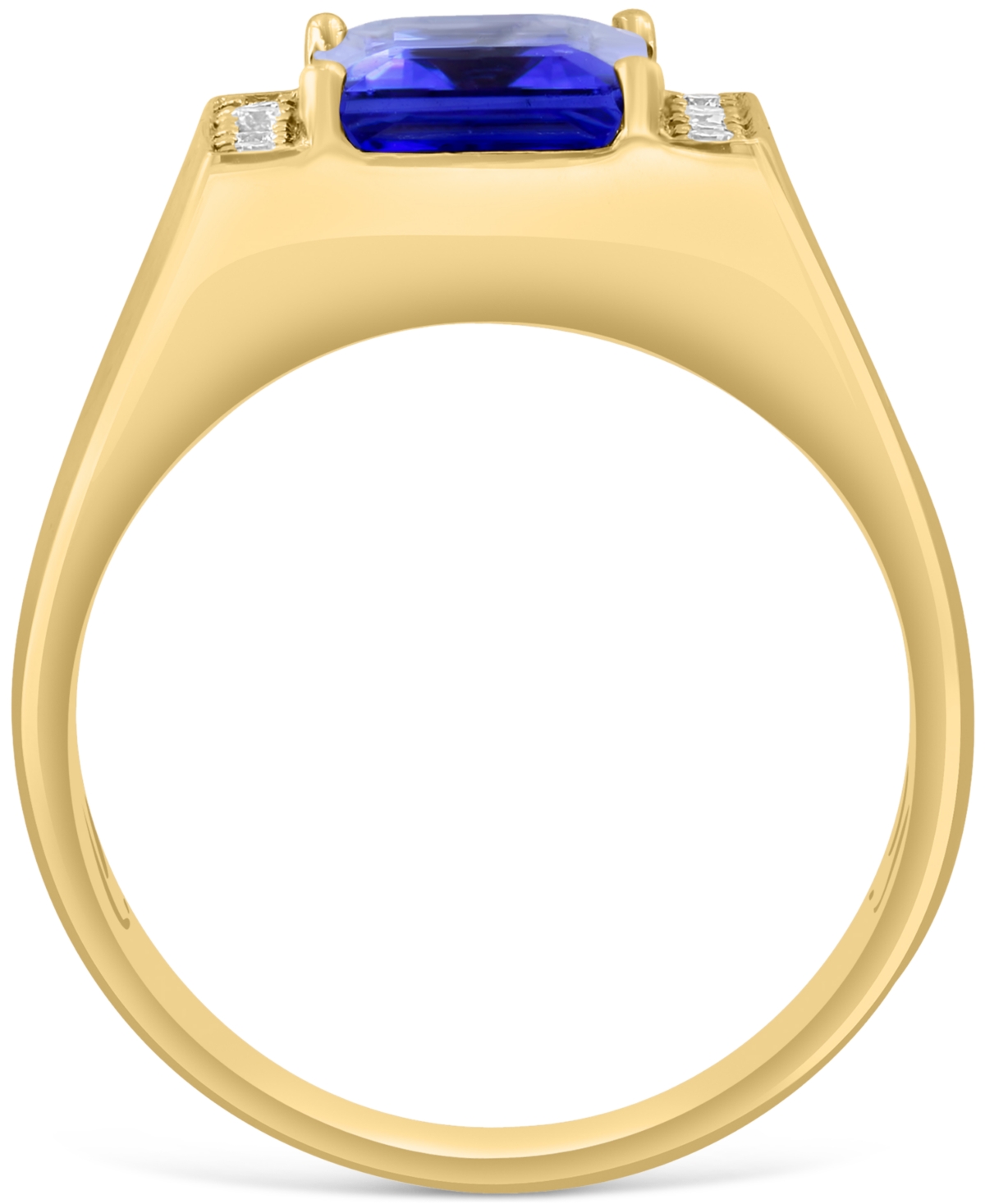 Effy Collection Effy Men's Tanzanite (3-1/3 Ct. T.w.) & Diamond (1/6 Ct. T.w.) Ring In 14k Gold In Yellow Gol
