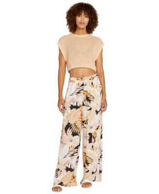 Volcom - Juniors' Let's Luau Wide-Leg Pants