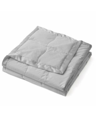 Oversized Lightweight Satin Trim Feather and Down Blanket, Full/Queen