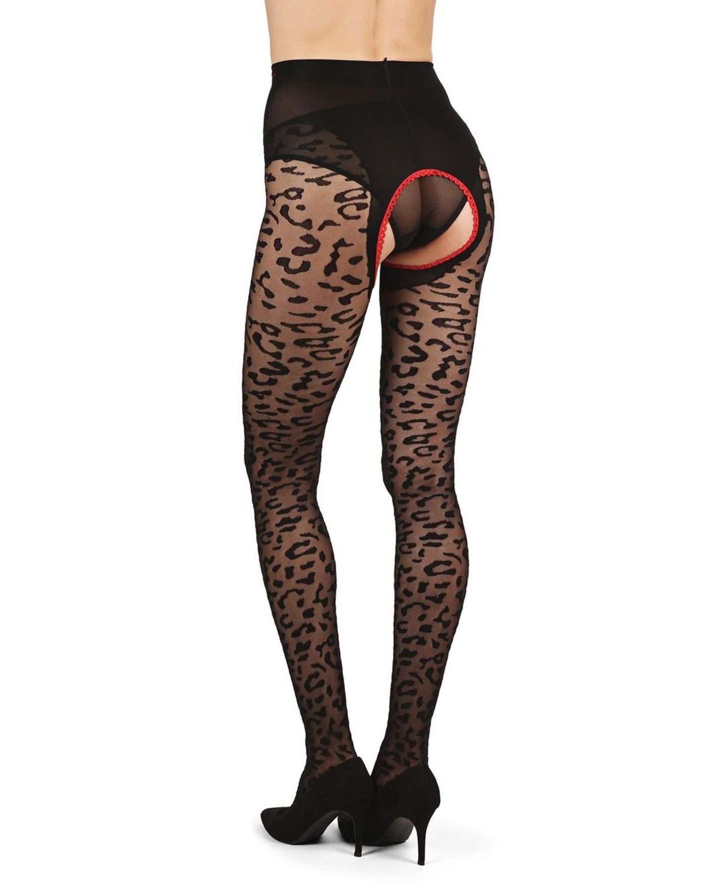 Женские колготки MeMoi Born To Be Wild Leopard Crotchless Sheer Pantyhose, цвет: Разноцветный — фото 2