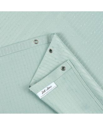 Host & Home Raindrop Stripe Textured Shower Curtain Set with 12 Metal Rolling Rings, Weighted Hem, Rust-Proof Grommets, Fine 100% Polyester Yarn, 72x72, Three Proof Treatment Repels Water, Stains, & Oil