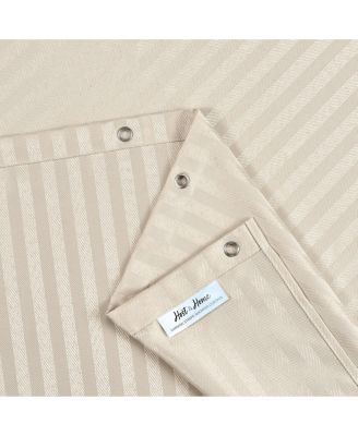 Host & Home Damask Shower Curtain Set, 72x72 Inch Polyester Curtain with Weighted Hem, Rust Proof Grommets & 12 Metal Rings