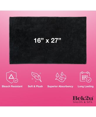 Bleach-Safe Coral Fleece Salon Towels (Pack of 10, 16x27 in.), Soft Microfiber Material, Absorbent Hair Drying Towel Set