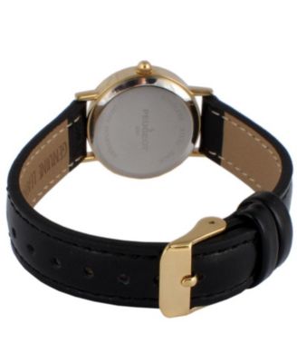 Women's Classic Easy Read Black Watch with Black Leather Strap