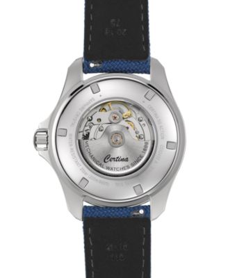 Men's Swiss Automatic DS Action Day-Date Powermatic 80 Blue Synthetic Strap Watch 41mm