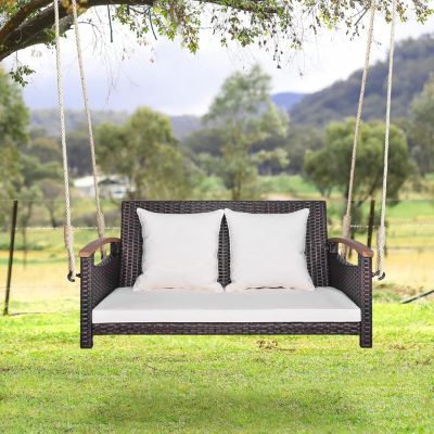 2-Person Patio Rattan Porch Swing