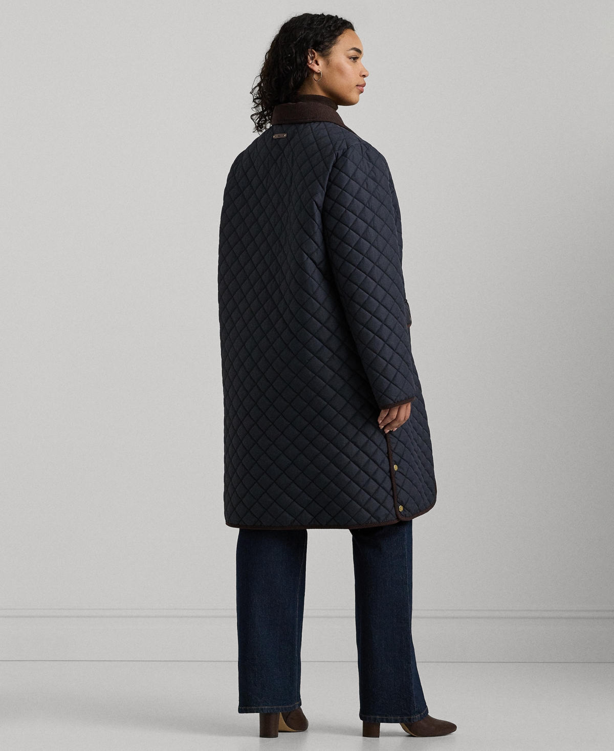 Lauren Ralph Lauren Plus Size Collared Quilted Coat