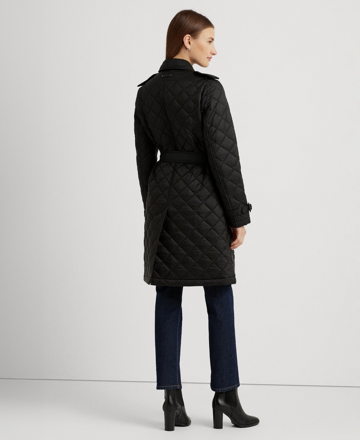 Lauren Ralph Lauren Women's Belted Velboa-Lined Quilted Trench Coat