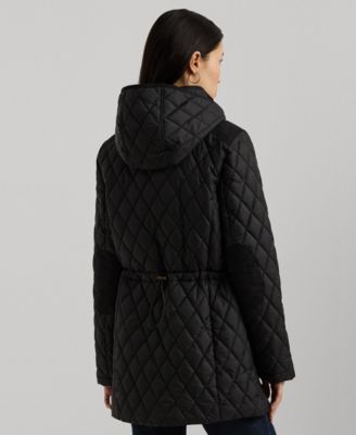 Petite Hooded Quilted Anorak Coat
