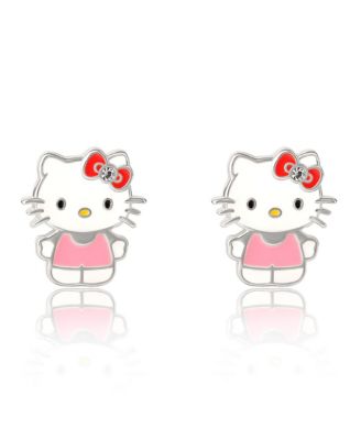 Sanrio Light Pink Shirt Crystal Stud Earrings