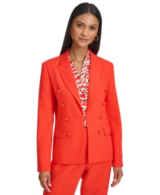 KARL LAGERFELD PARIS - Women's Peak-Lapel Faux-Double-Breasted Jacket