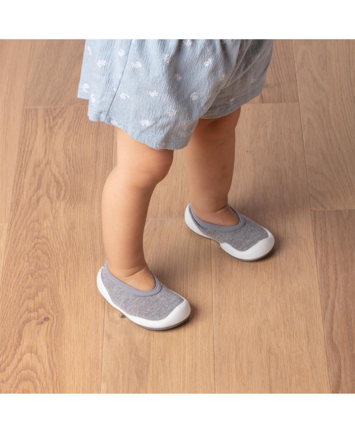 Infant Boys Breathable Washable Non-Slip Sock Shoes Flat -- Grey