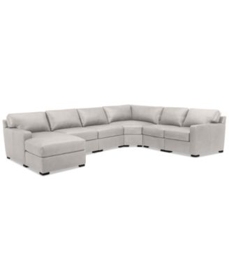 Radley 141" 6-Pc. Leather Wedge Modular Chaise Sectional, Created for Macy's
