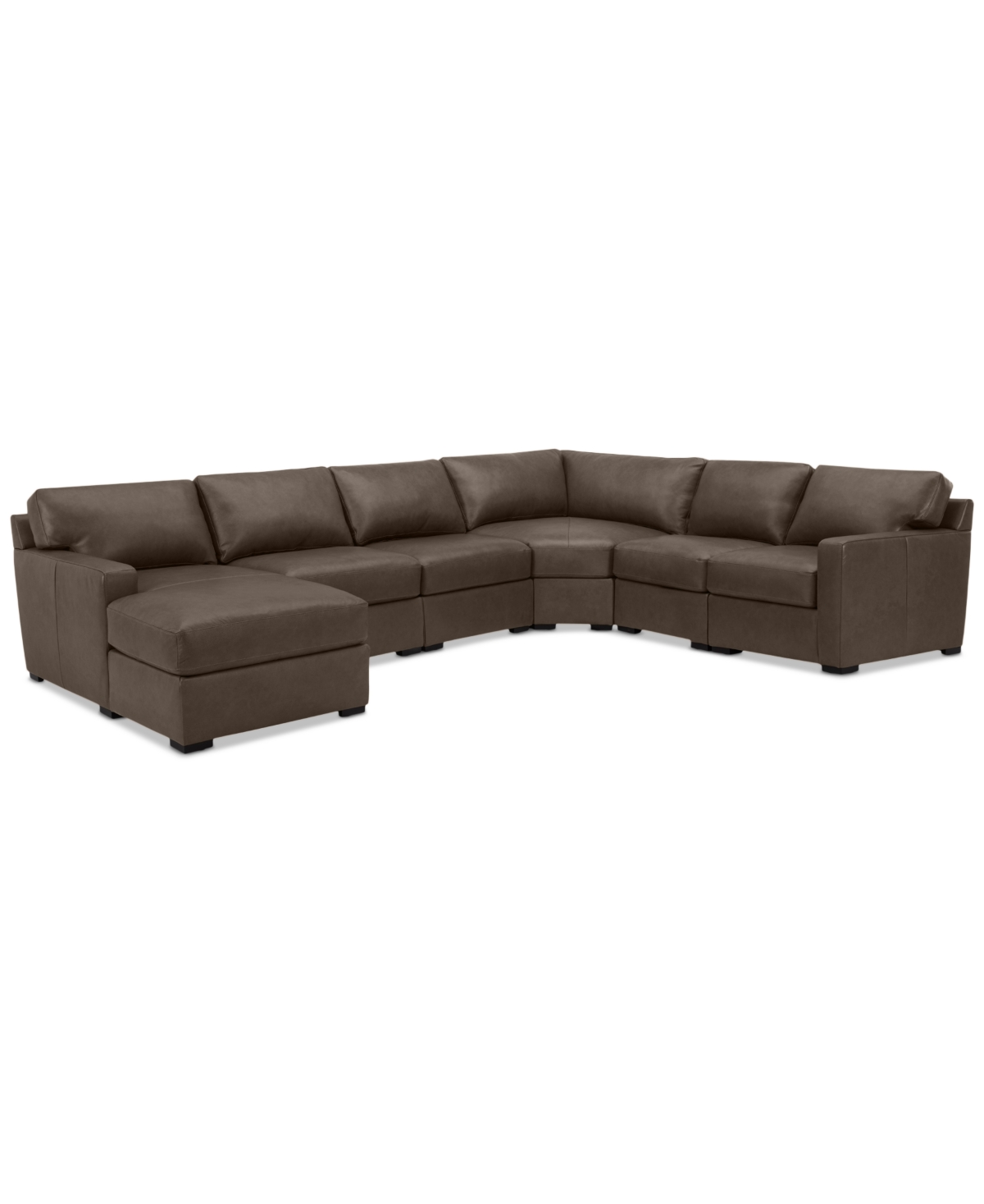 MACY'S RADLEY 141" 6-PC. LEATHER WEDGE MODULAR CHAISE SECTIONAL, CREATED FOR MACY'S 
