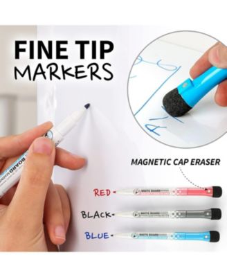 Mini Magnetic Whiteboard Sheet with 3 Colored Markers and Eraser