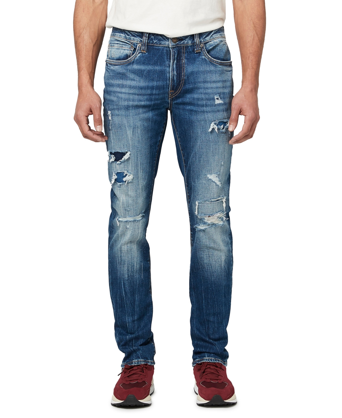 Buffalo Men's Slim Ash Veined and Worked Jeans - Indigo