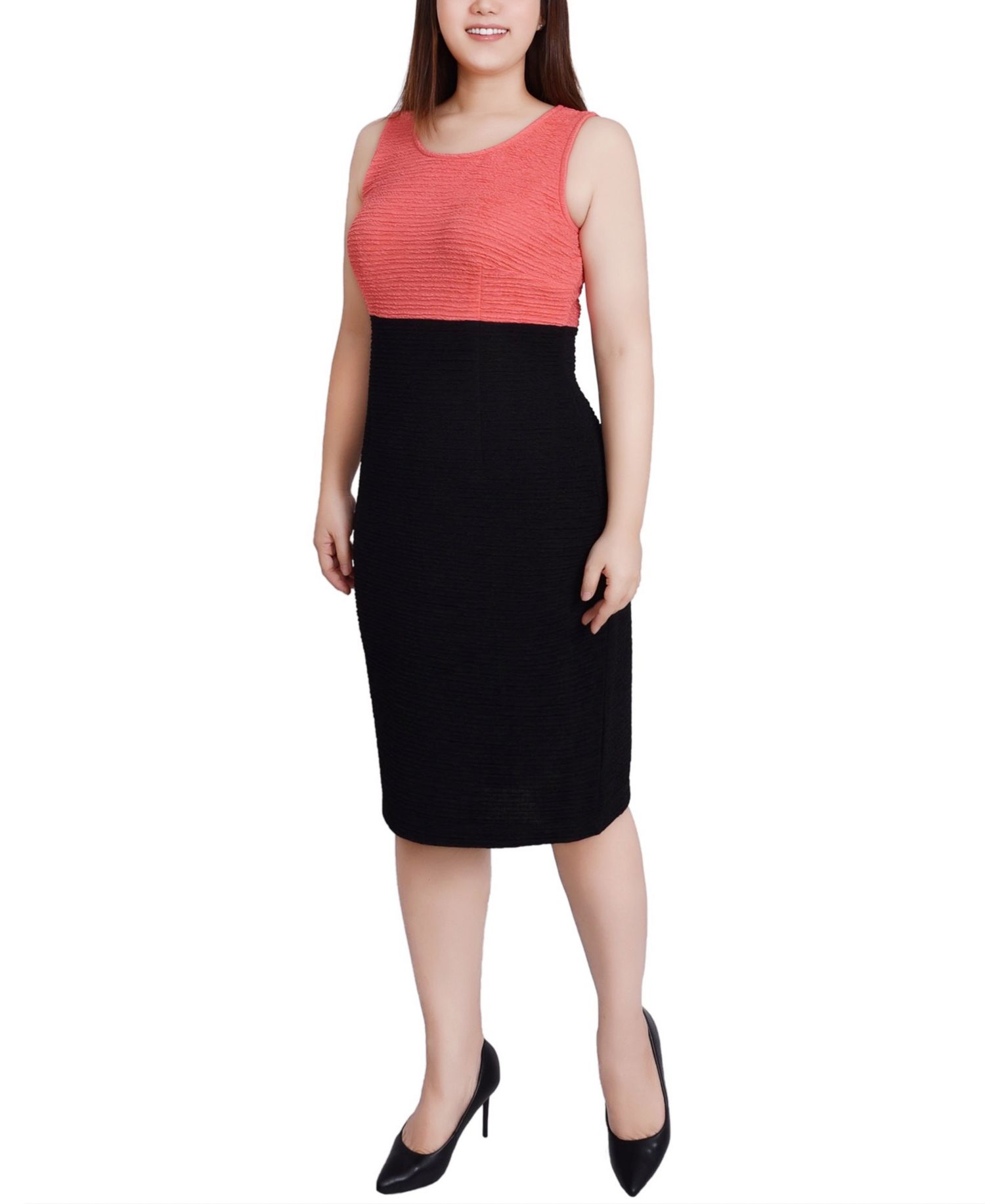 Petite Lace-Detail 2 Piece Textured Knit Dress Set