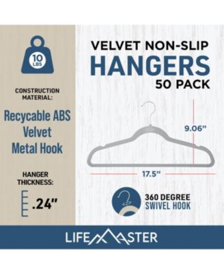 Velvet Non-Slip Hangers - 30 Pieces Non-Slip Coat Hanger Set with 360° Swivel Hook, Space-Saving, Sleek Design, Keep Closet Organized, Smooth Velvet Finish, Lightweight Construction - Gray