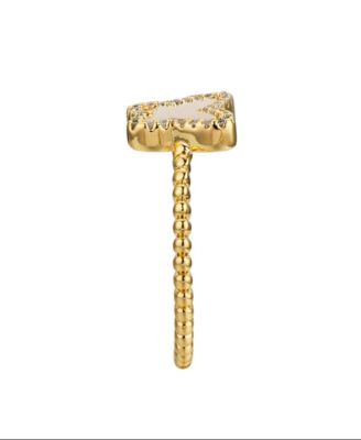 Cubic Zirconia Mother of Pearl Butterfly Ring