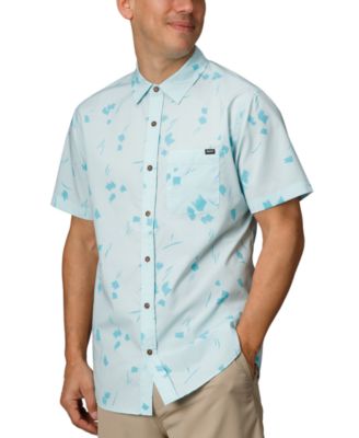 REEF - Men's Colton Short Sleeve Button-Front Perforated Printed Shirt