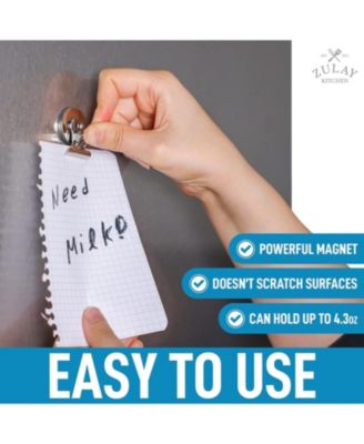 Set of 12 Strong Magnetic Clips for Whiteboard & Refrigerator with Notepad