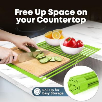 Multipurpose Heavy-Duty Silicone Roll Up Sink Drying Rack