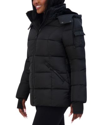 Пуховик с капюшоном на подкладке из искусственного меха от Steve Madden Juniors