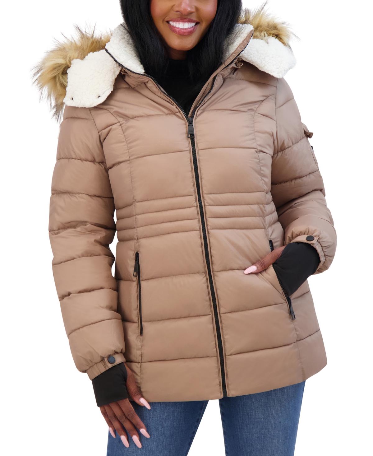Juniors faux fur jacket sale