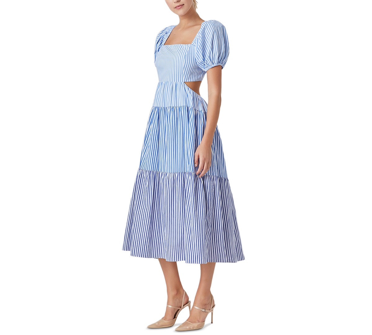 English Factory Women's Colorblocked Tiered Midi Dress
