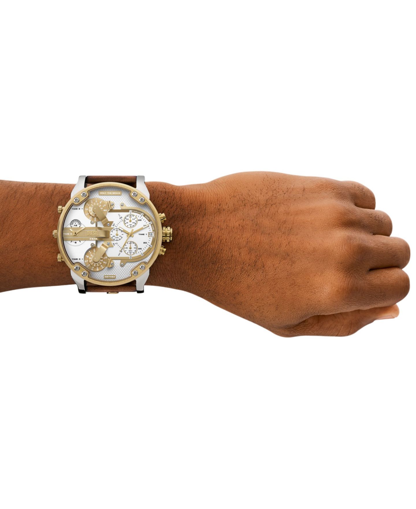 Мужские часы Diesel Mr. Daddy 2.0 Chronograph Brown Leather Watch 57mm — фото 2