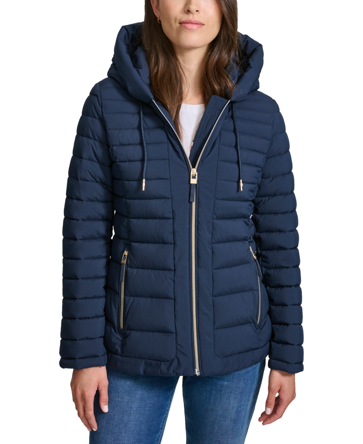 Tommy Hilfiger Women's Hooded Packable Puffer Coat In Navy