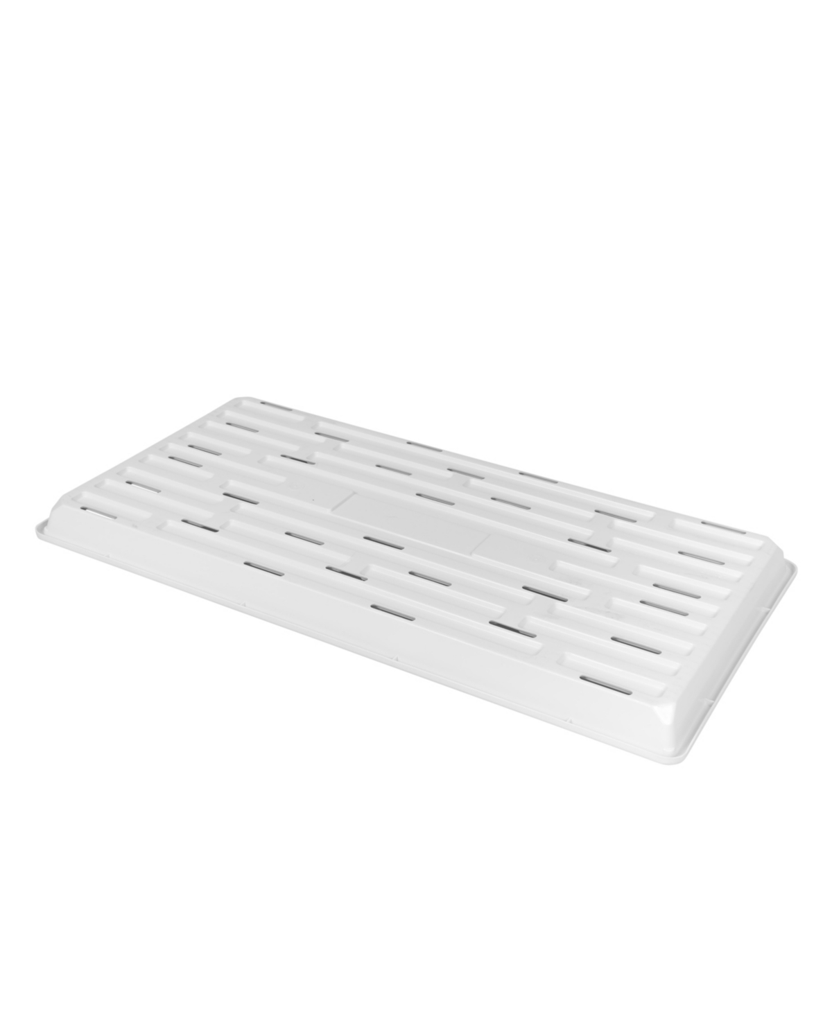 10 x 20in Indoor Gardening Shallow Plastic Seeding Tray, 1in - White