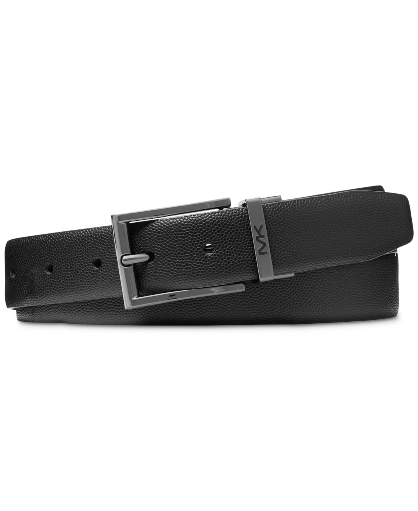 Мужской ремень Michael Kors 31MM Classic Reversible Faux-Leather Dress Belt, цвет: Чёрный — фото 1