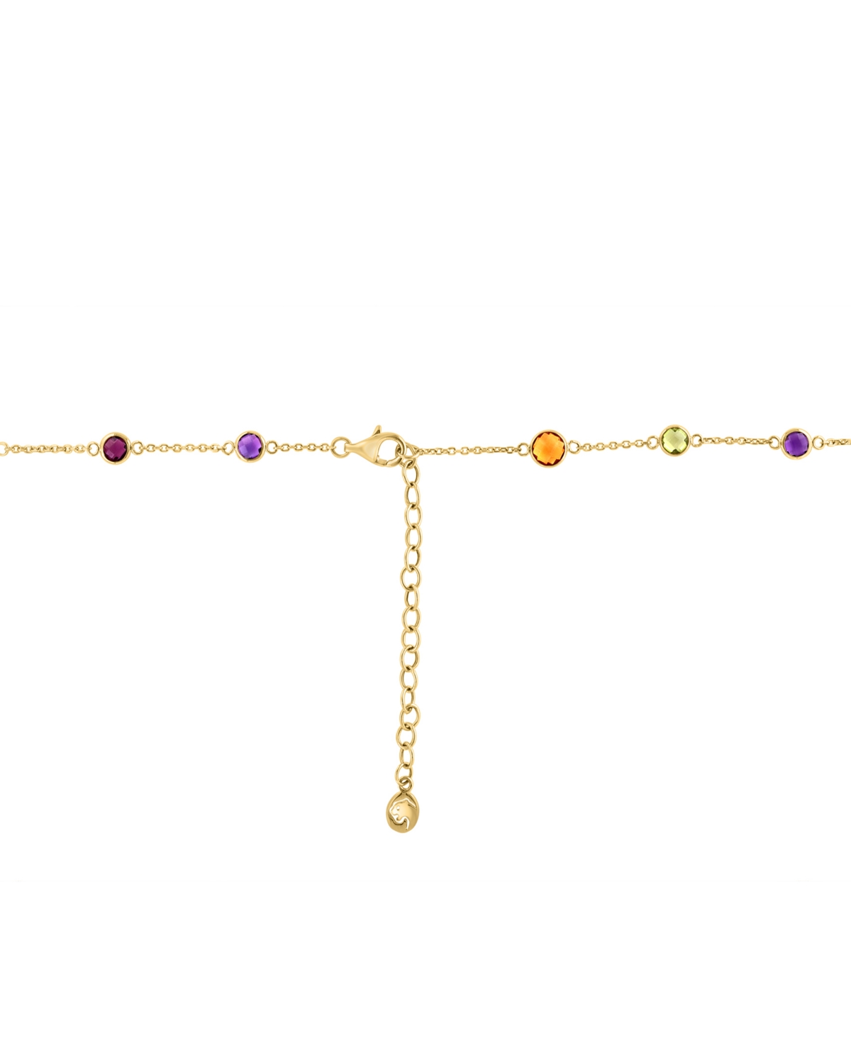 Effy Collection Effy Multi-gemstone (7-7/8 Ct. T.w.) & Turquoise Bezel Statement Necklace In 14k Gold. 16" + 2" Exte In Yellow Gol