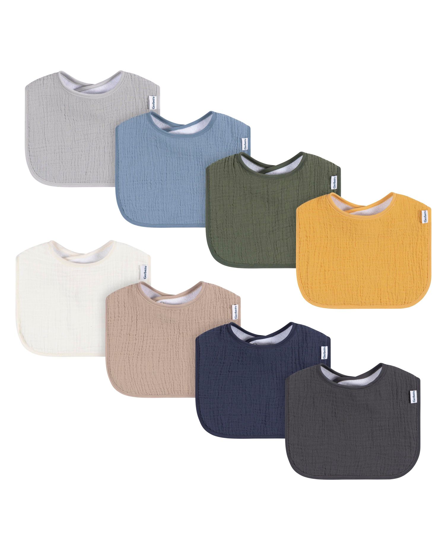 Baby Muslin 8 Pack Drooling Bibs